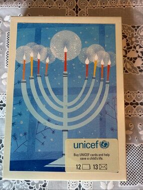 Blue Menorah Holiday Greeting Card Set